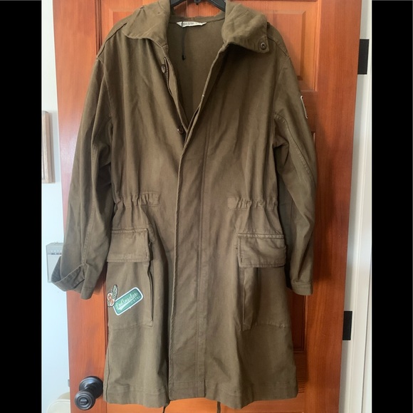 Zara military khaki coat - size XS (more like Med) - Picture 1 of 10